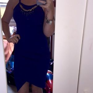 Blue body con dress